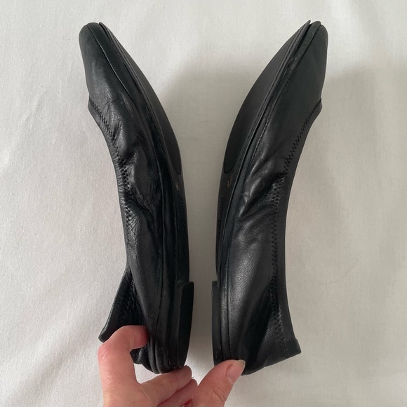 Lucky Brand Black Tan Leather Ballet Flats 8.5 M Emmie - Picture 3 of 13